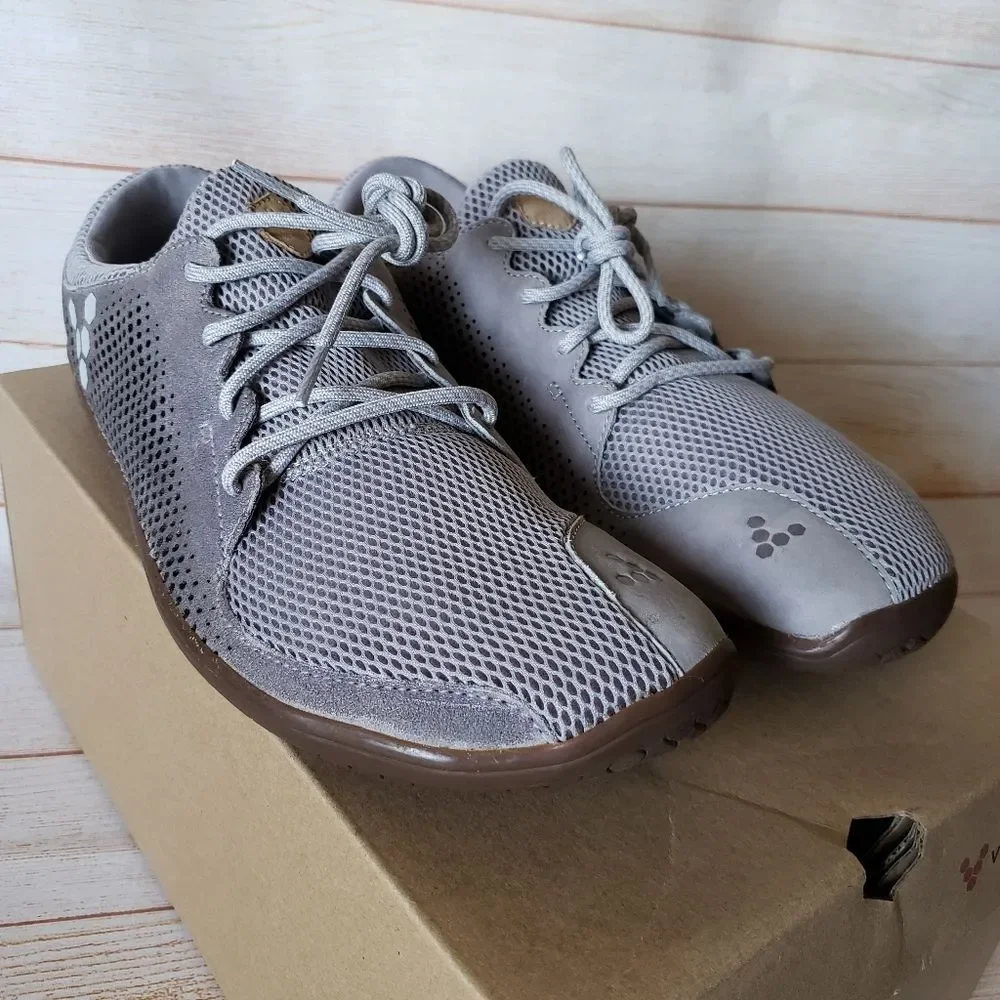 Vivobarefoot Primus Trio Leather/Mesh Grey Walking Running Outdoor Sneakers 14